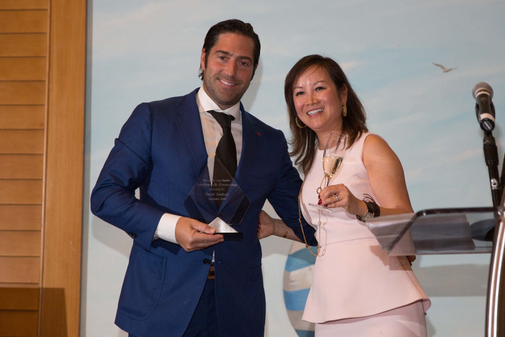 The stylish Target Rep David Sunberg with Mei at the twentieth anniversary celebration of Chesapeake Bay (2014).